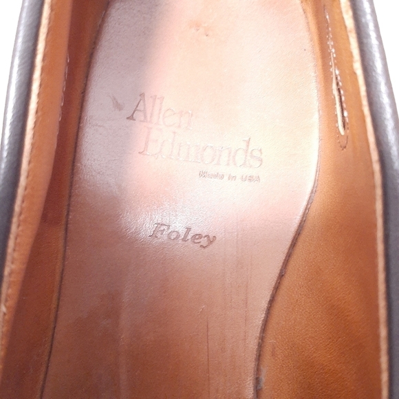 Allen Edmonds Mens Loafers Woven Split Toe Brown Foley Size 9.5 D main image 8